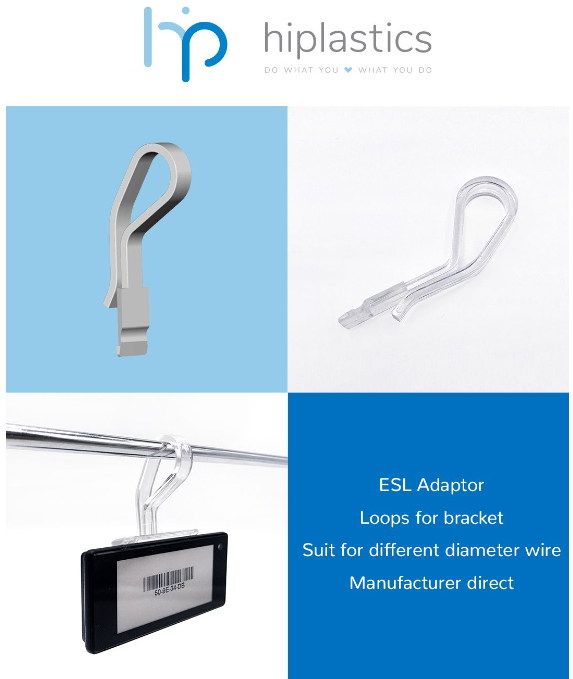 Hiplastics Hanging Hook Holder for ESL Price Display ESL Hanging Loop for Wire and Hooks缩略图